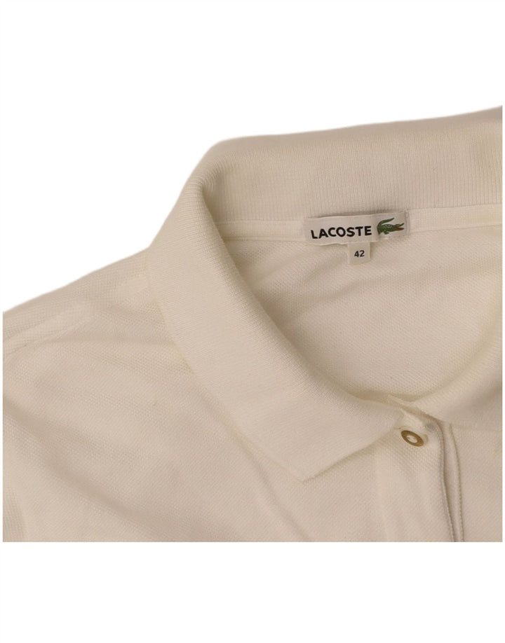 LACOSTE Γυναικείο Πόλο Μπλουζάκι Νούμερο 42 Μεγάλο Λευκό