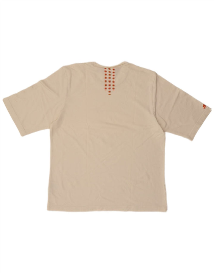 Ανδρικό γραφικό μπλουζάκι ADIDAS, μεγάλο, βαμβακερό σε λευκό χρώμα