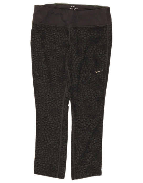 Γυναικεία κολάν Nike Dri Fit Capri UK 8 Μικρός μαύρος γεωμετρικός πολυεστέρας