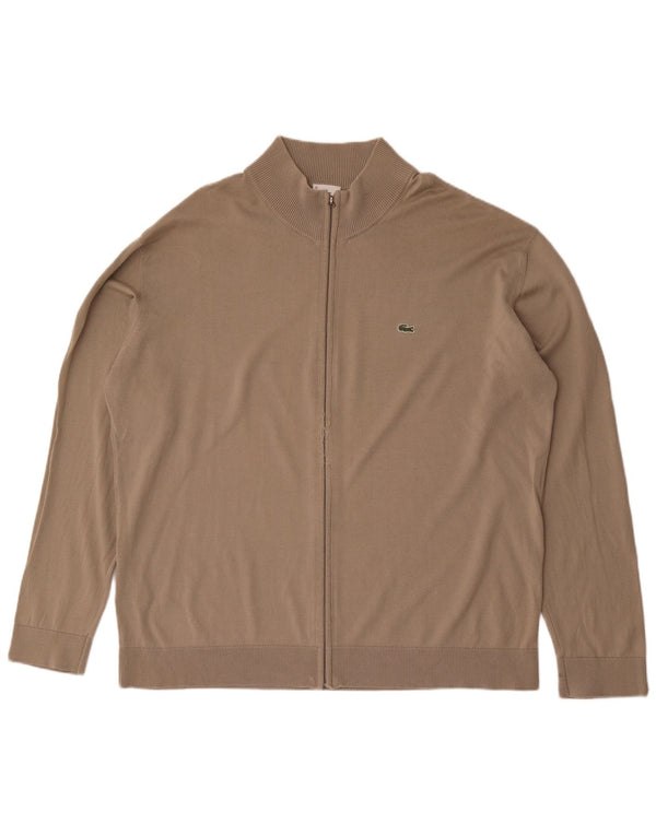 Πουλόβερ Ανδρική Ζακέτα Lacoste Μέγεθος 10 5XL Μπεζ βαμβακερό