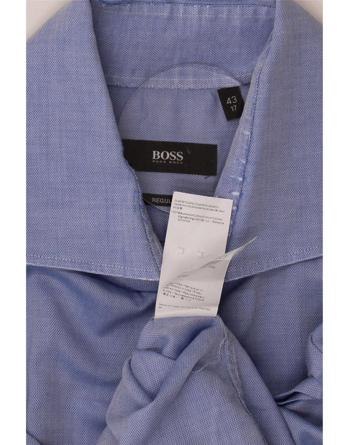 Ανδρικό πουκάμισο Hugo Boss Regular Fit Size 43 17 XL Μπλε βαμβακερό