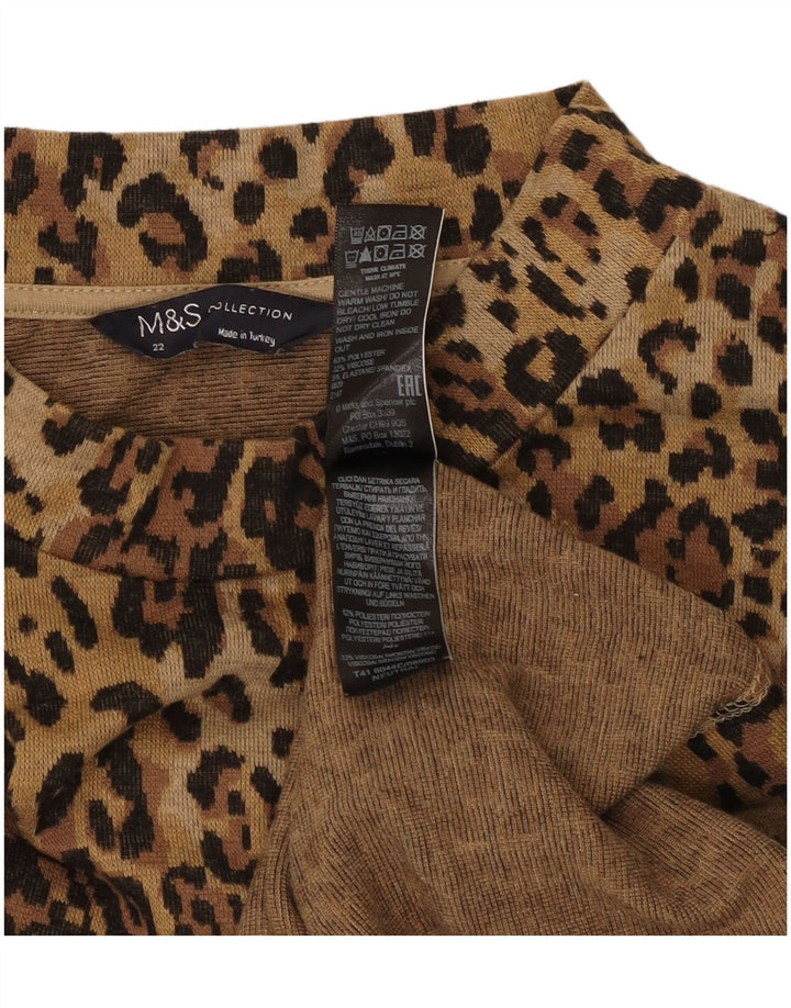 Marks & Spencer Γυναικείο πουλόβερ με λαιμό χελώνα UK 22 3XL καφέ