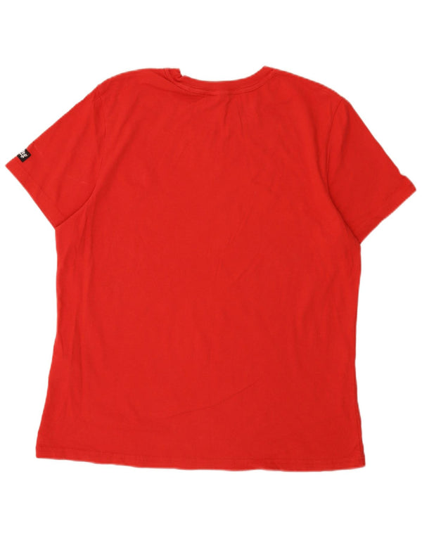 Superdry Γυναικείο γραφικό T-Shirt Top UK 16 μεγάλο κόκκινο βαμβακερό