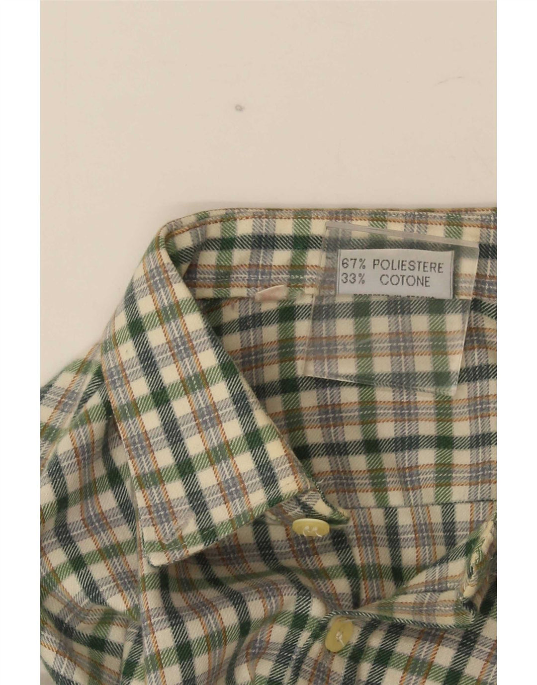 Vintage Ανδρικό Φανελένιο Πουκάμισο Μικρό Πράσινο Check Polyester