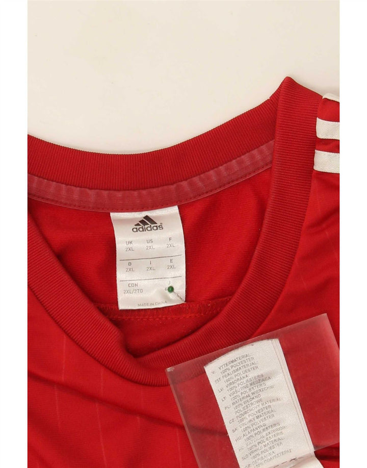 Ανδρικό τοπ Adidas Μακρύ μανίκι 2XL Κόκκινο Colourblock Πολυεστέρας