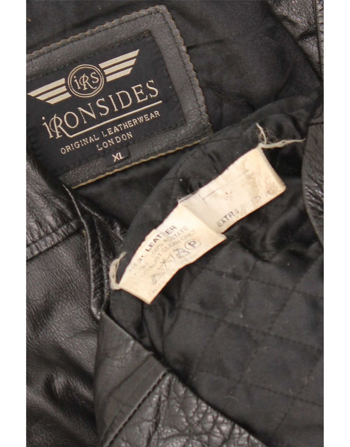 Ανδρικό Δερμάτινο Μπουφάν Ironsides UK 42 XL Μαύρο