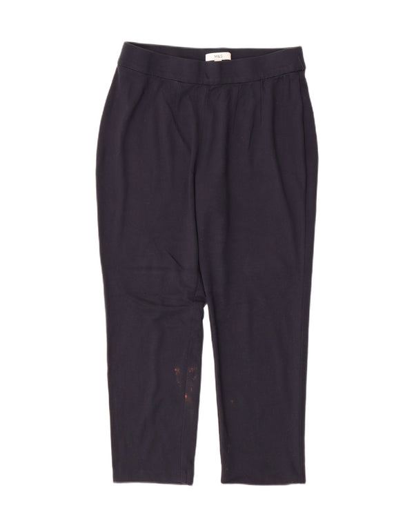 Marks & Spencer Γυναικείο Cropped Παντελόνι UK 14 Medium W30 L25 Navy Blue