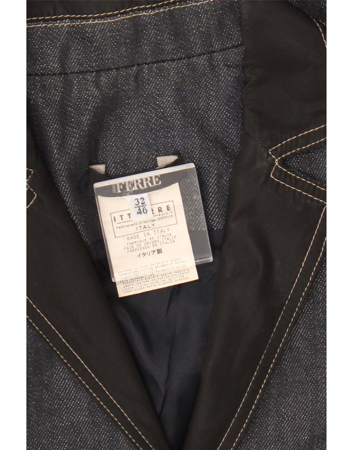 Ferre γυναικείο τζιν μπλέιζερ τζιν μπουφάν IT 46 μεγάλο navy μπλε βαμβακερό