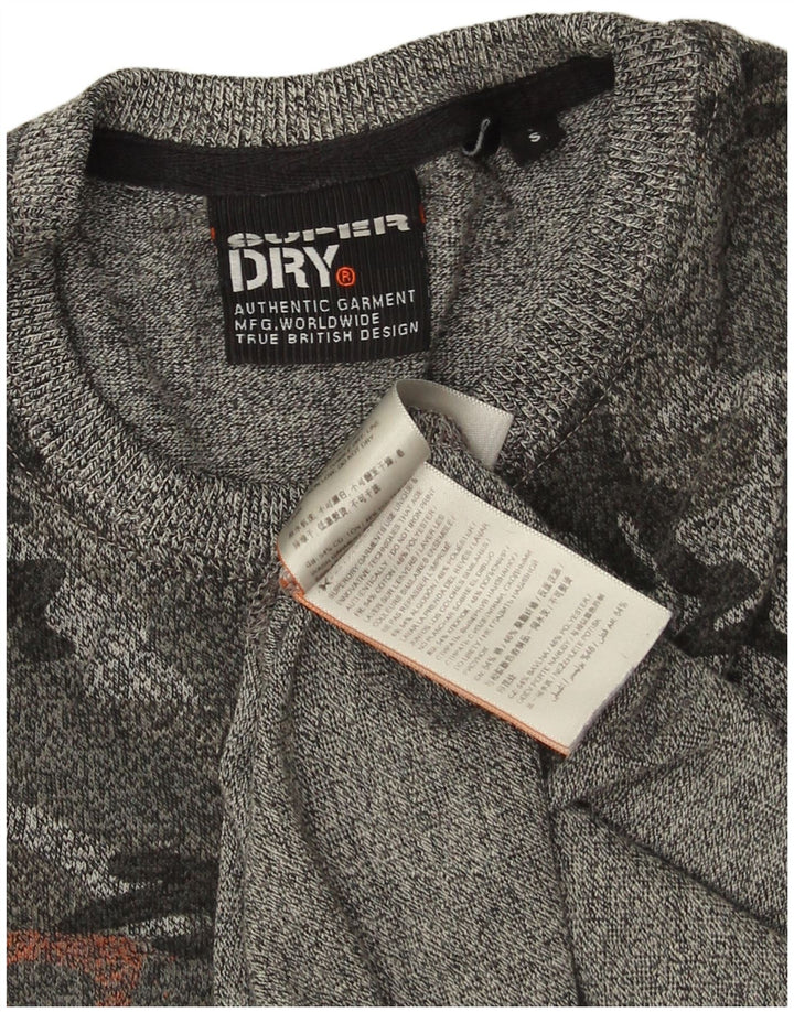 Ανδρικό γραφικό μπλουζάκι SUPERDRY Top Μικρό γκρι βαμβακερό καμουφλάζ