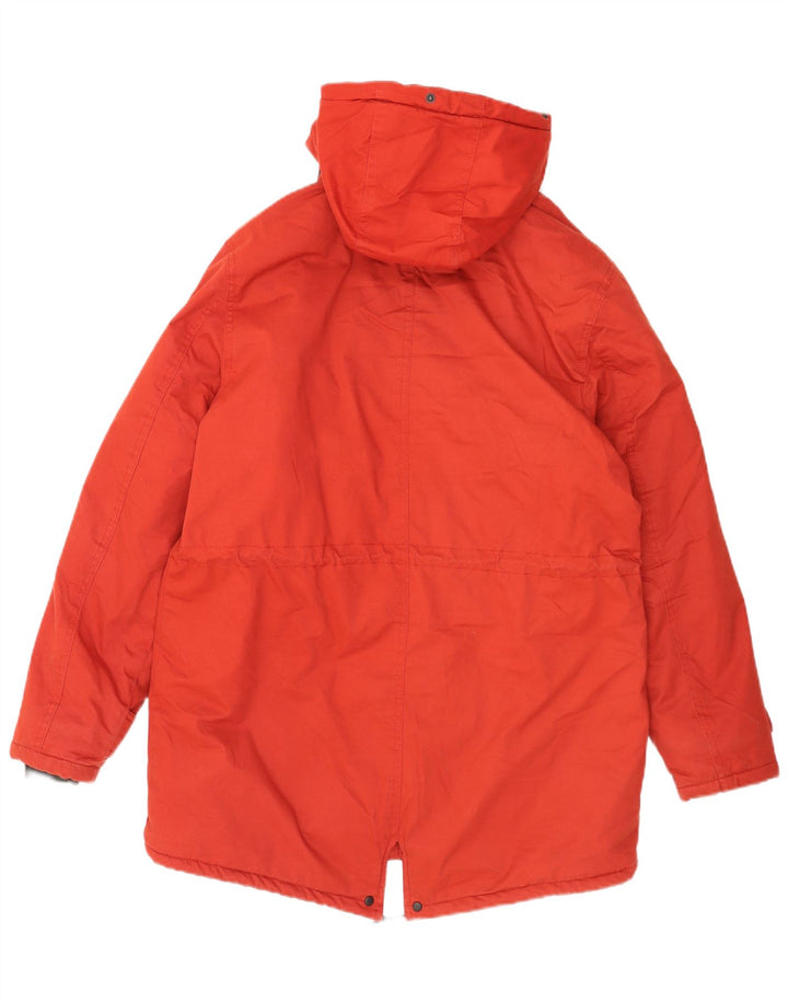 Zara Ανδρικό μπουφάν Parka με κουκούλα UK 38 Μεσαίο κόκκινο βαμβακερό