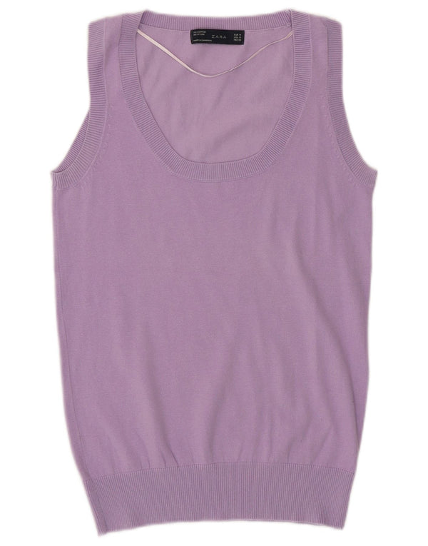 Γυναικείο γιλέκο ZARA Tank Top UK 14 Medium Purple Cotton