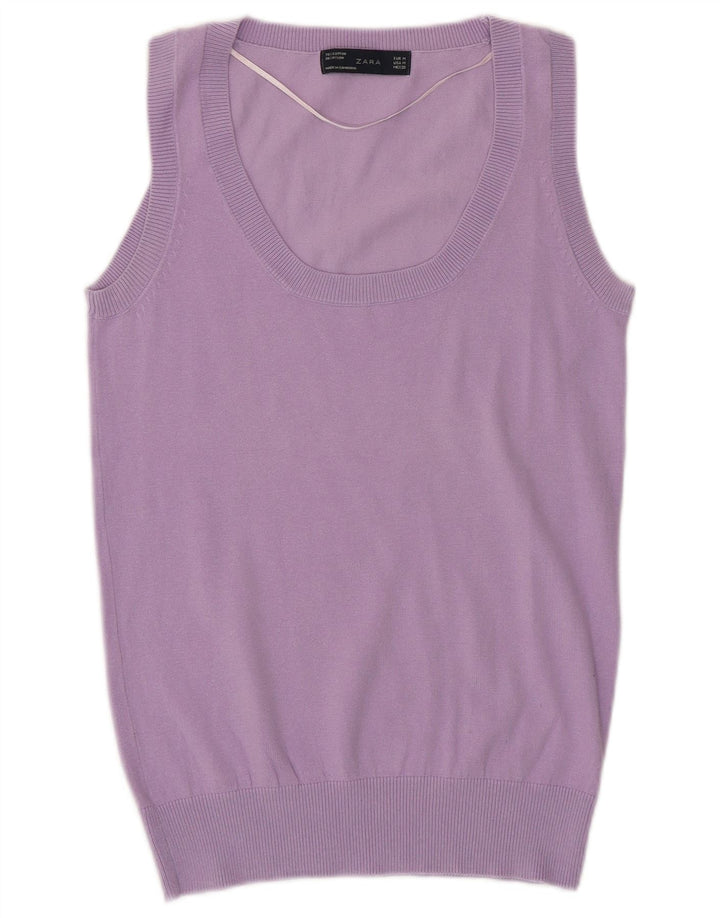 Γυναικείο γιλέκο ZARA Tank Top UK 14 Medium Purple Cotton