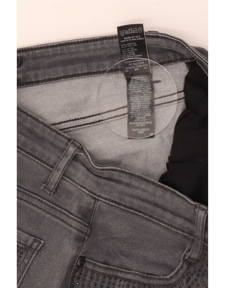 Marks & Spencer Γυναικεία ίσια τζιν UK 12 Medium W30 L29 Γκρι βαμβακερό