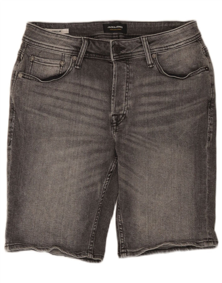 Ανδρικό Jack & Jones κανονικό τζιν σορτς μικρό W29 γκρι βαμβακερό