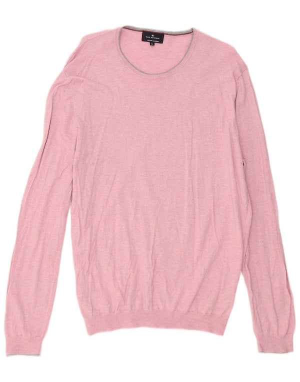 Ανδρικό πουλόβερ Marks & Spencer Blue Harbour Boat Neck Jumper XL Ροζ βαμβακερό