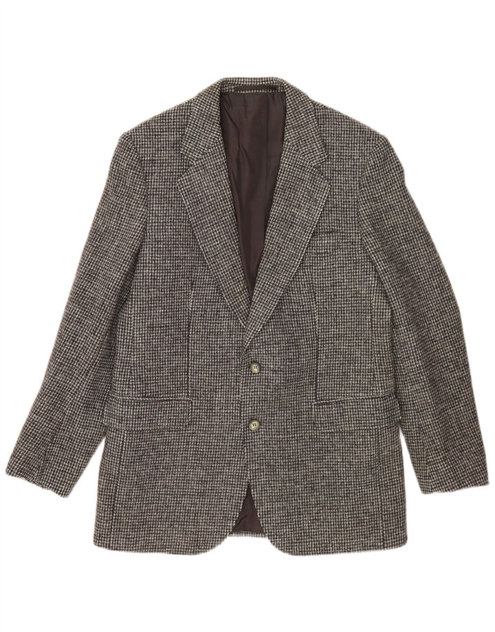 Ανδρικό μπουφάν Harris Tweed με 2 κουμπιά σακάκι UK 38 Medium Grey Check