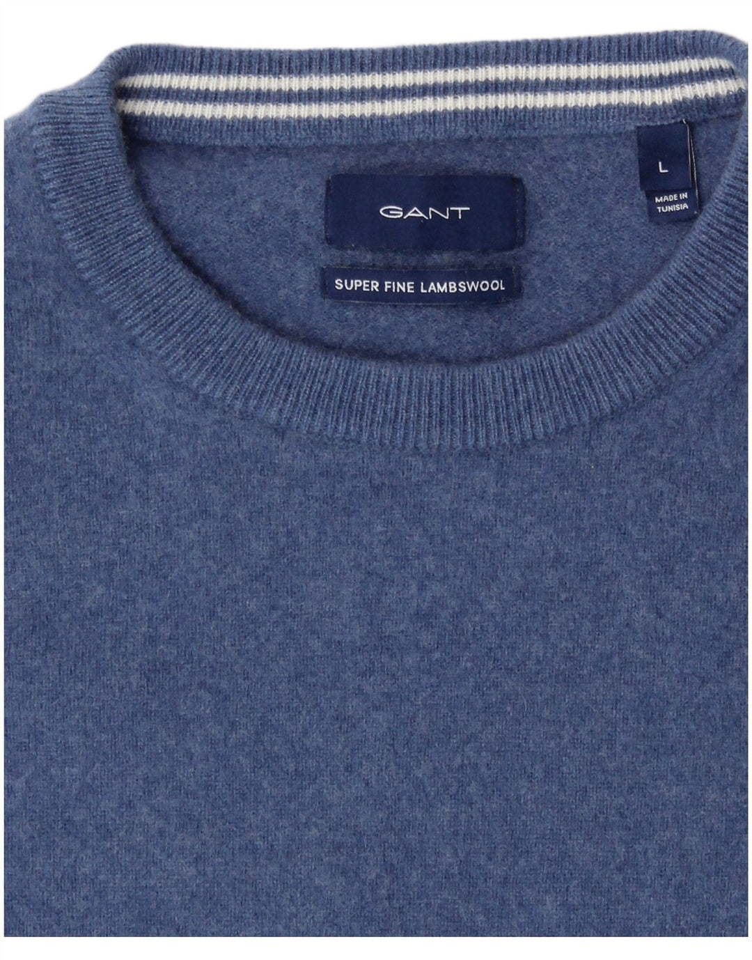 Πουλόβερ GANT Boys Crew Neck Jumper 15-16 Years Large Navy Blue Lambswool