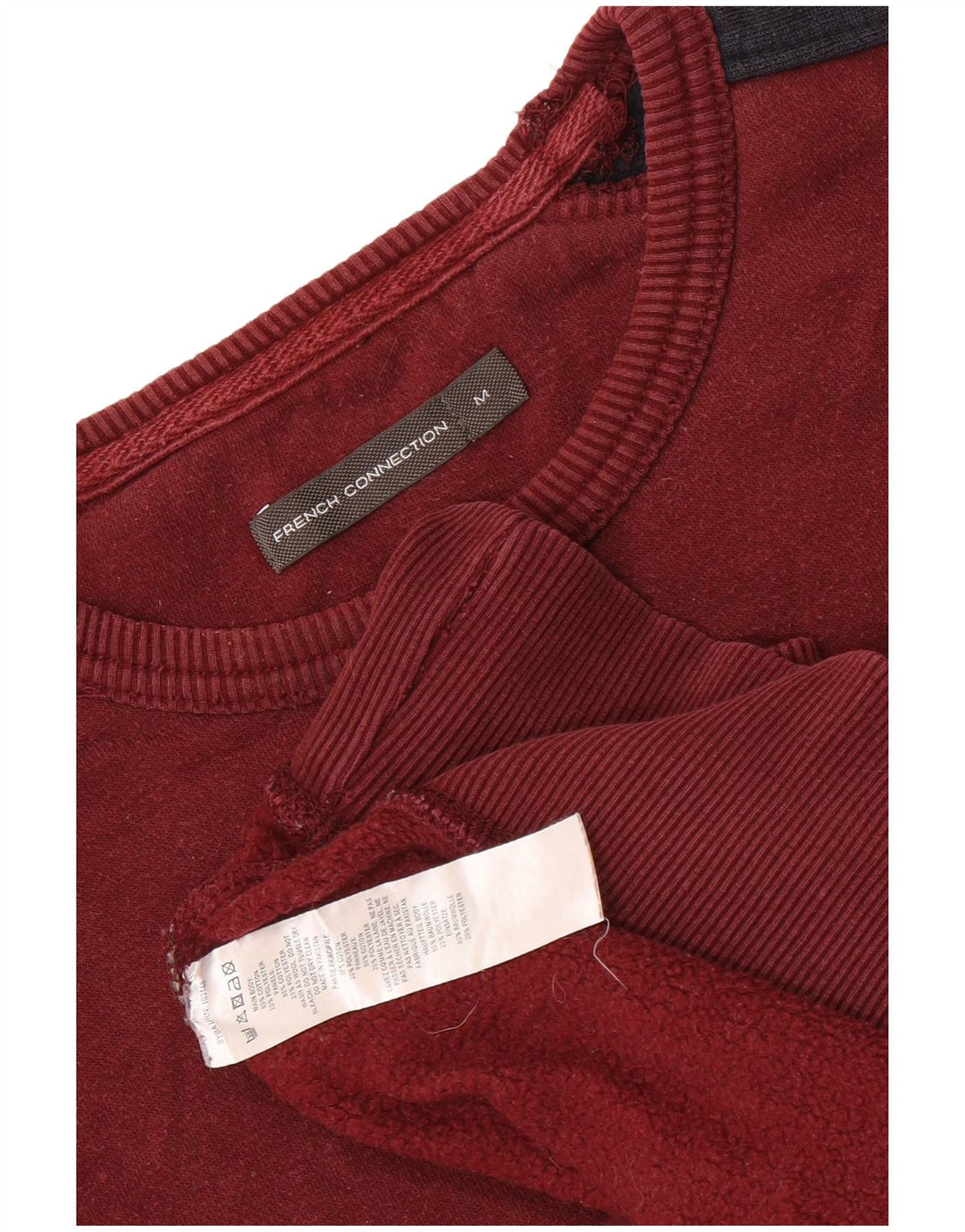 Ανδρικό φούτερ French Connection Jumper Medium Maroon Colourblock Βαμβακερό