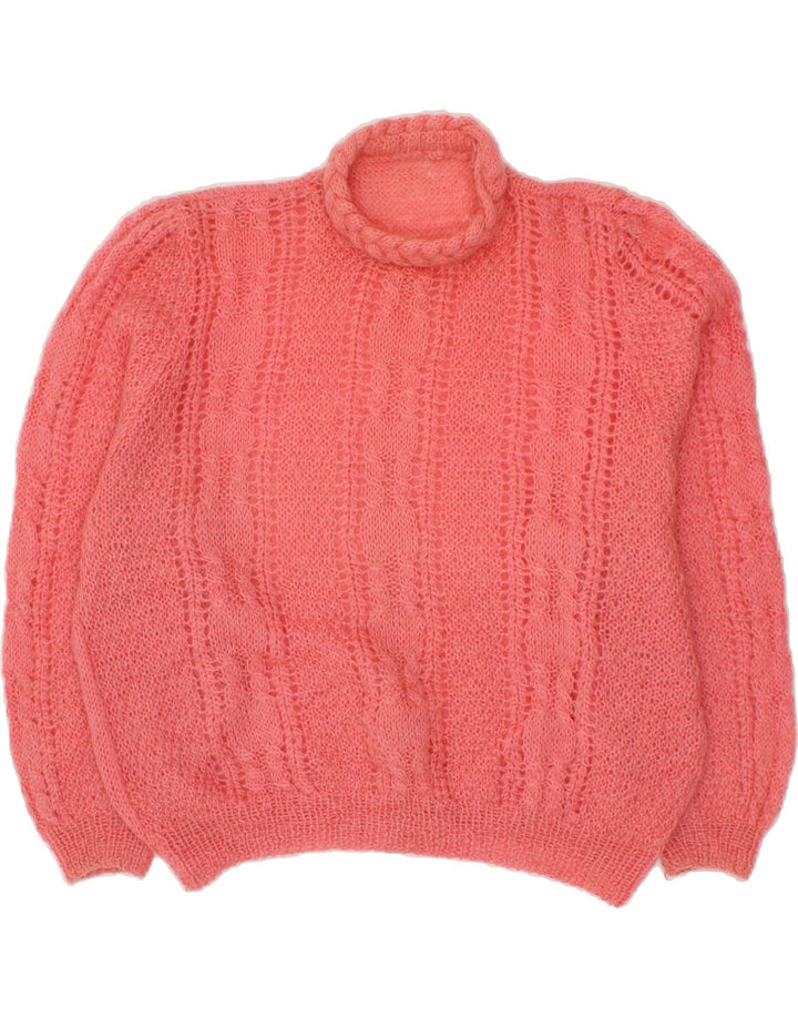 VINTAGE Womens Turtle Neck Jumper Sweater UK 10 Small Pink Vintage Vintage and Second-Hand Vintage from Messina Hembry 