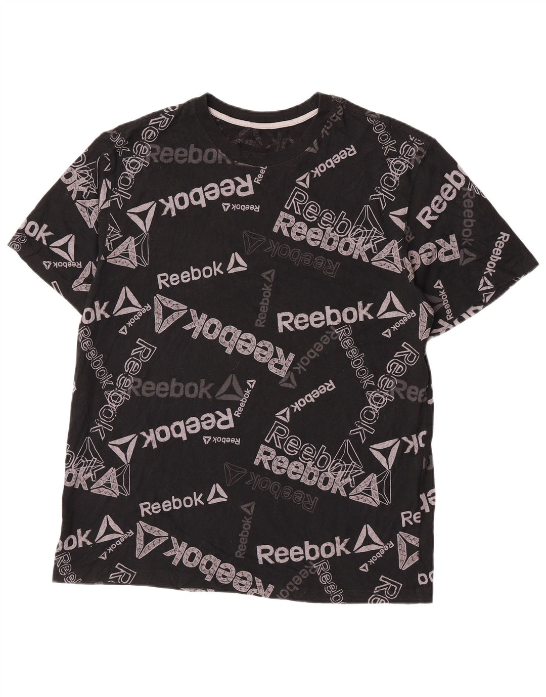 Ανδρικό γραφικό T-Shirt Reebok Top μεγάλο μαύρο βαμβακερό