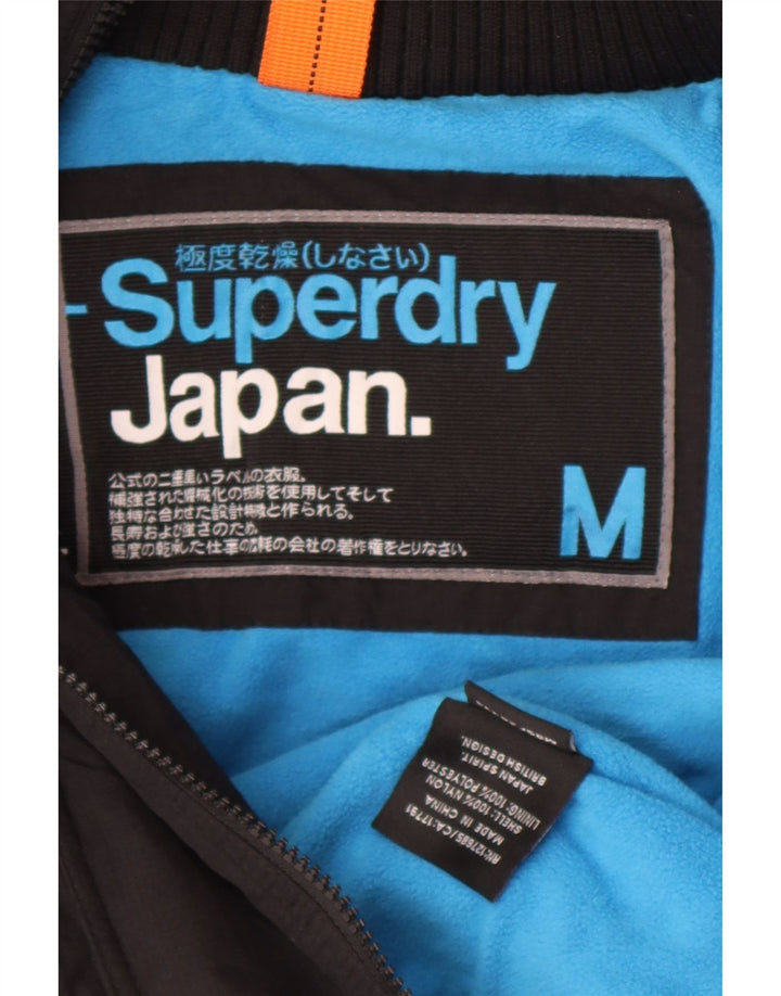 Superdry γυναικείο μπουφάν με κουκούλα αντιανεμικό UK 14 Medium Black Nylon