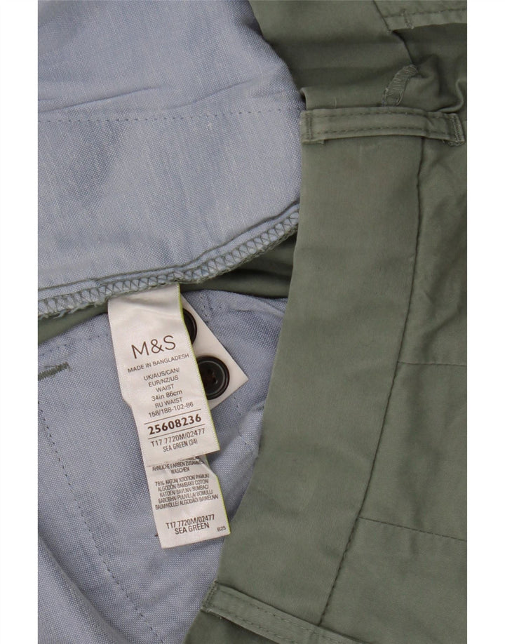 Ανδρικό σορτς Chino Marks & Spencer W34 Μεγάλο πράσινο βαμβακερό