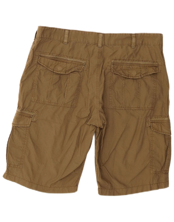 Napapijri Mens Cargo Shorts W36 Large Khaki Cotton