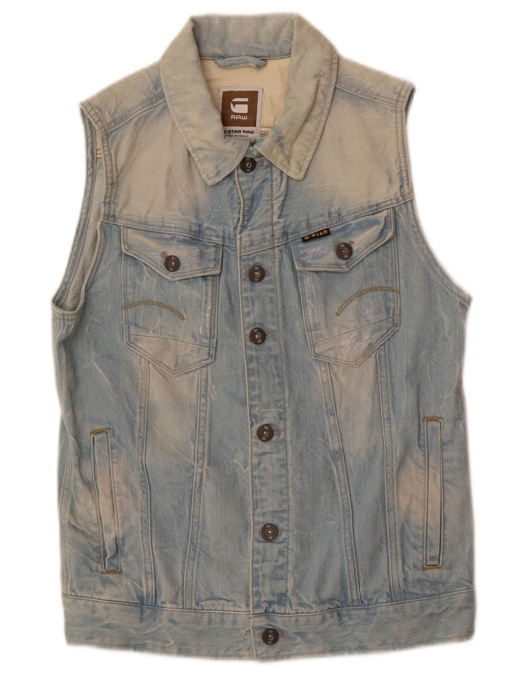 G-Star Γυναικείο Τζιν Gilet UK 10 Small Blue Cotton
