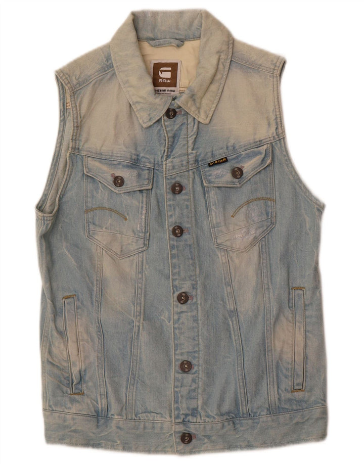 G-Star Γυναικείο Τζιν Gilet UK 10 Small Blue Cotton