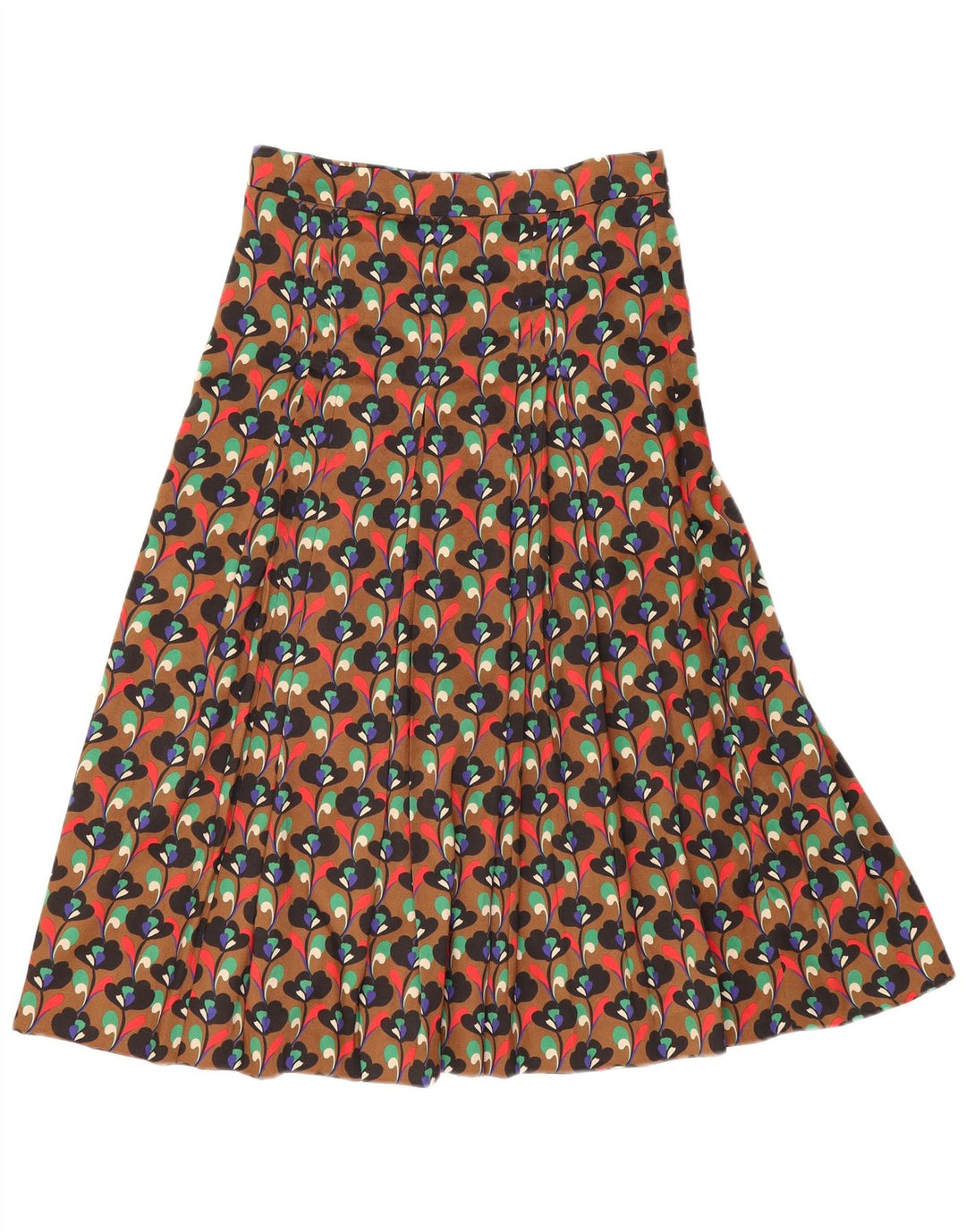 Zara Γυναικεία Πλισέ Φούστα Μεσαία W28 Καφέ Floral Polyester