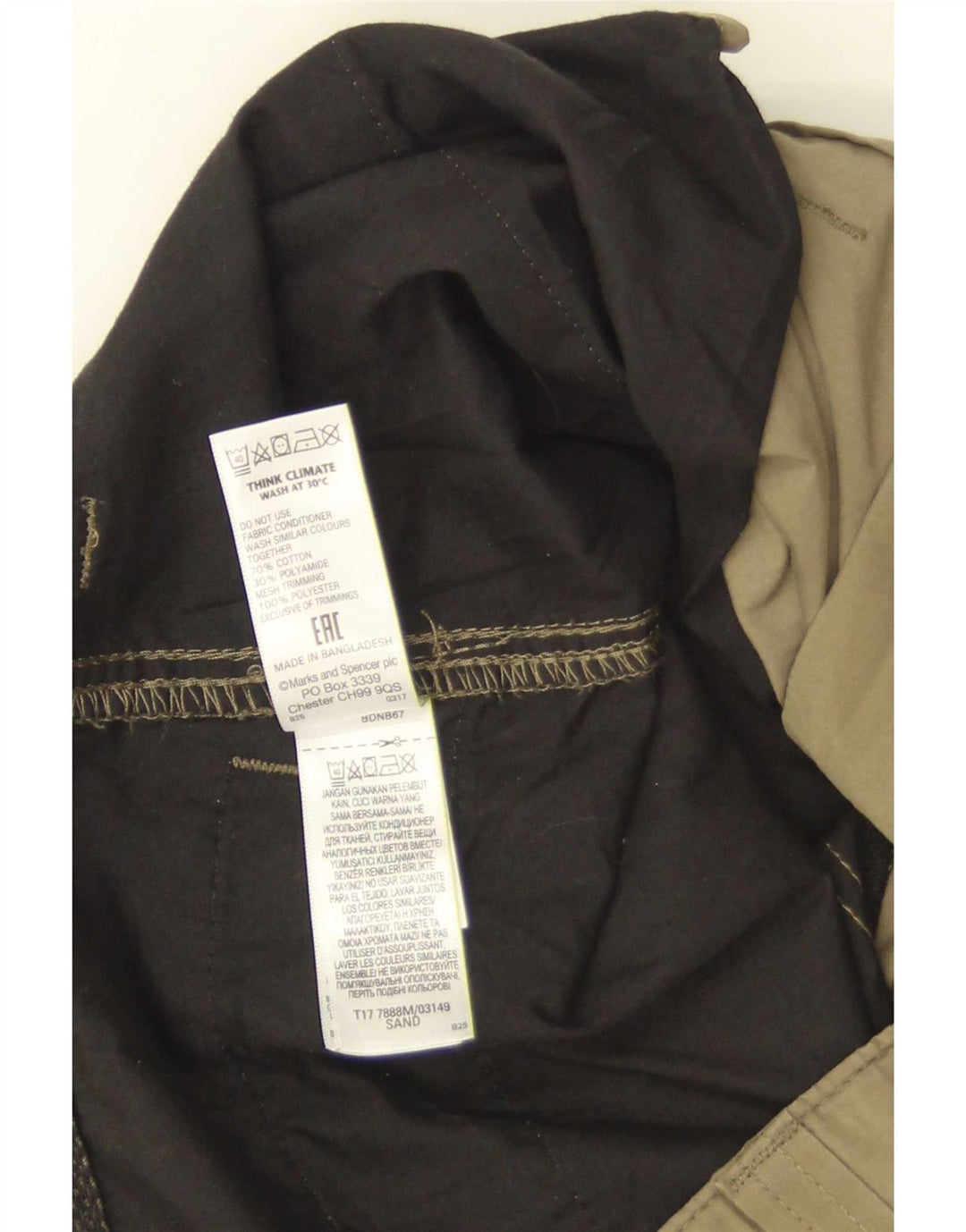 Ανδρικό σορτς Cargo Marks & Spencer W34 Μεγάλο Χακί Βαμβακερό