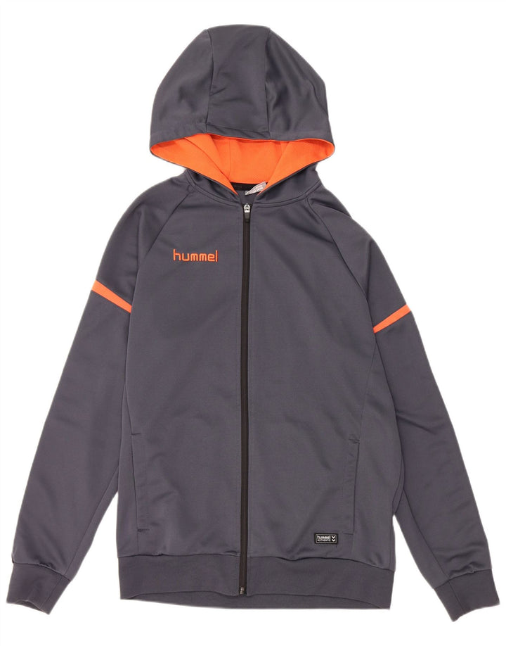 Ανδρικό πουλόβερ με κουκούλα με φερμουάρ HUMMEL Μεγάλο γκρι πολυεστέρα