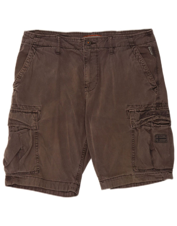Napapijri Mens Cargo Shorts W32 Medium Grey Cotton