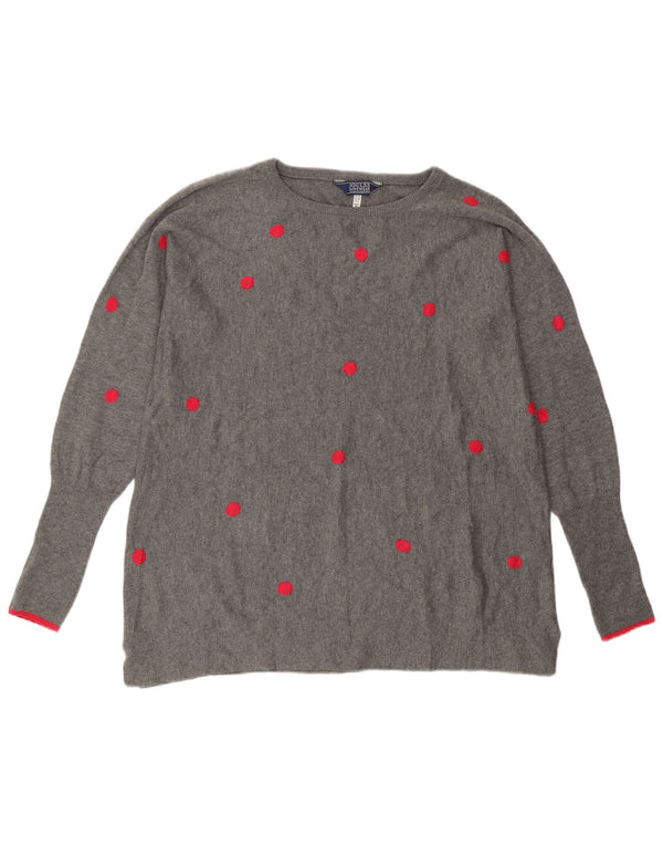 Joules Γυναικείο πουλόβερ με λαιμό σκακιέρα UK 10 Small Grey Pot