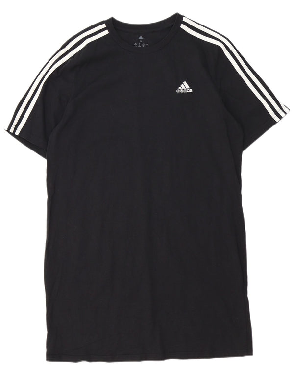 Adidas Γυναικείο T-Shirt Φόρεμα UK 12/14 μεσαίο μαύρο βαμβακερό