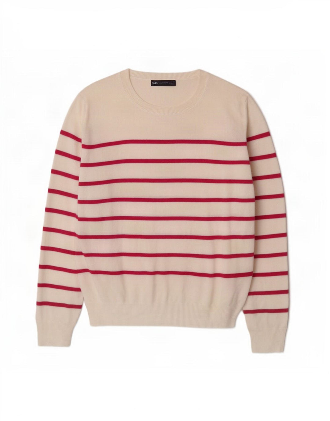 Marks & Spencer Γυναικείο πουλόβερ με λαιμόκοψη UK 16 Large Off White