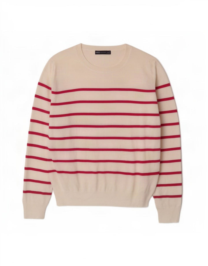 Marks & Spencer Γυναικείο πουλόβερ με λαιμόκοψη UK 16 Large Off White