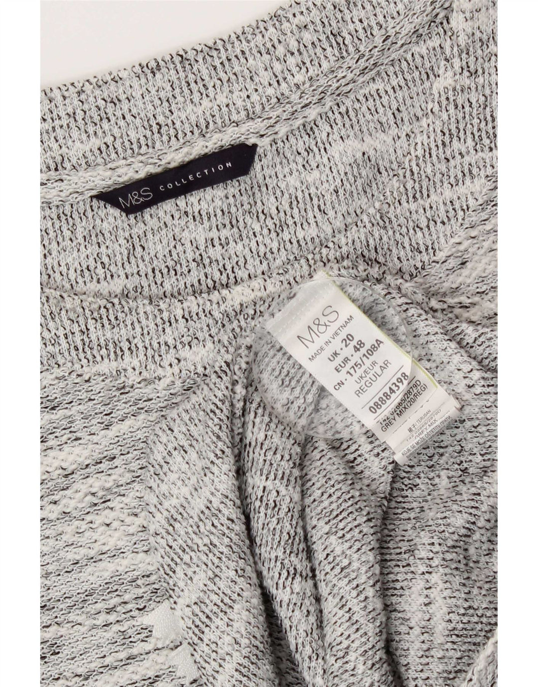Marks & Spencer γυναικείο φόρεμα 3/4 μανίκι Shift UK 20 2XL με γκρι φλύκταινες
