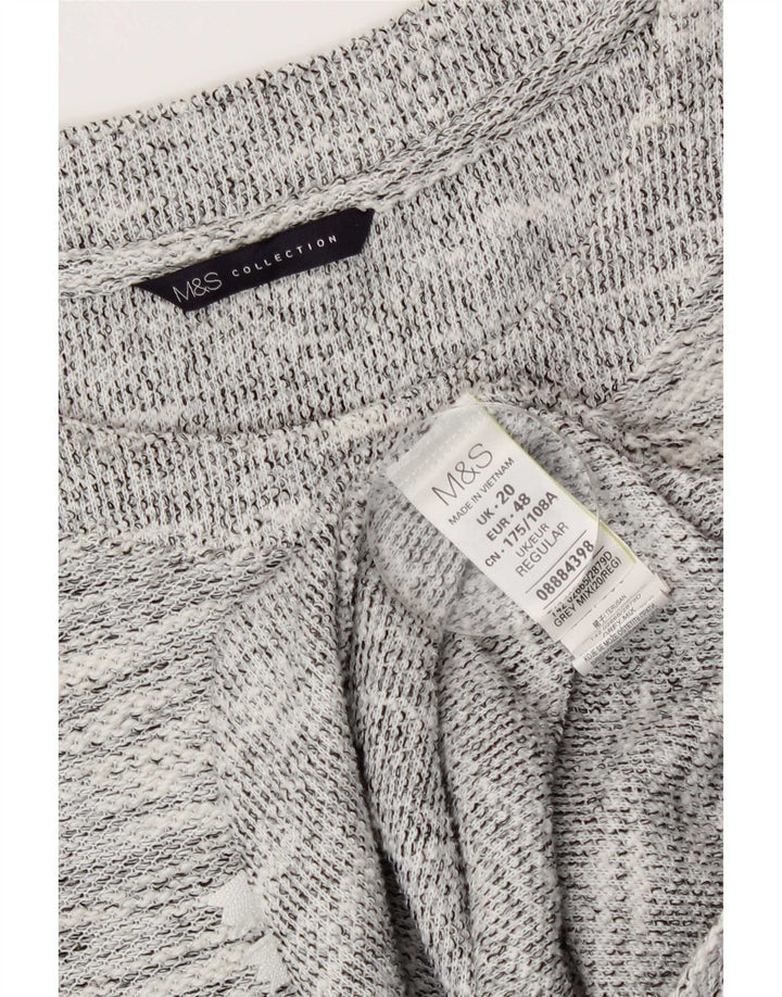 Marks & Spencer γυναικείο φόρεμα 3/4 μανίκι Shift UK 20 2XL με γκρι φλύκταινες