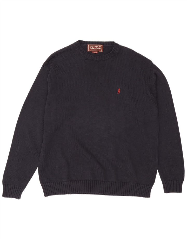 Ανδρικό πουλόβερ Marlboro Classics Crew Neck Jumper XL Navy Blue Cotton