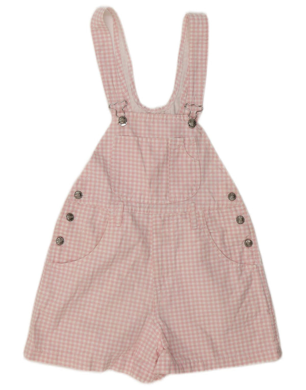 Vintage γυναικείο σορτς Dungarees IT 40 Small W30 Pink Gingham Cotton