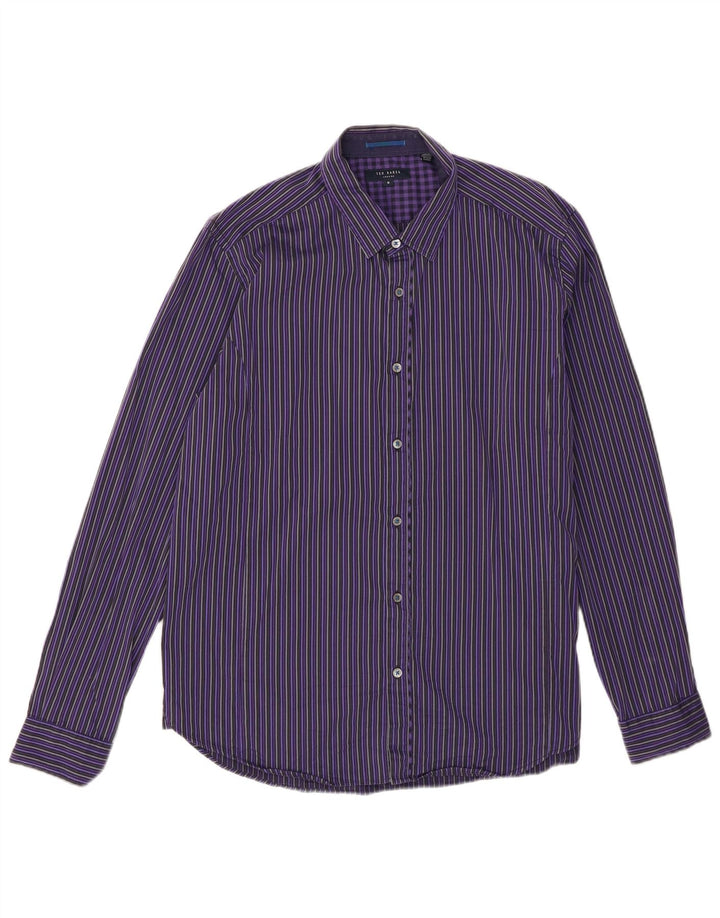 Ανδρικό πουκάμισο Ted Baker Νούμερο 6 2XL Μωβ ριγέ βαμβακερό