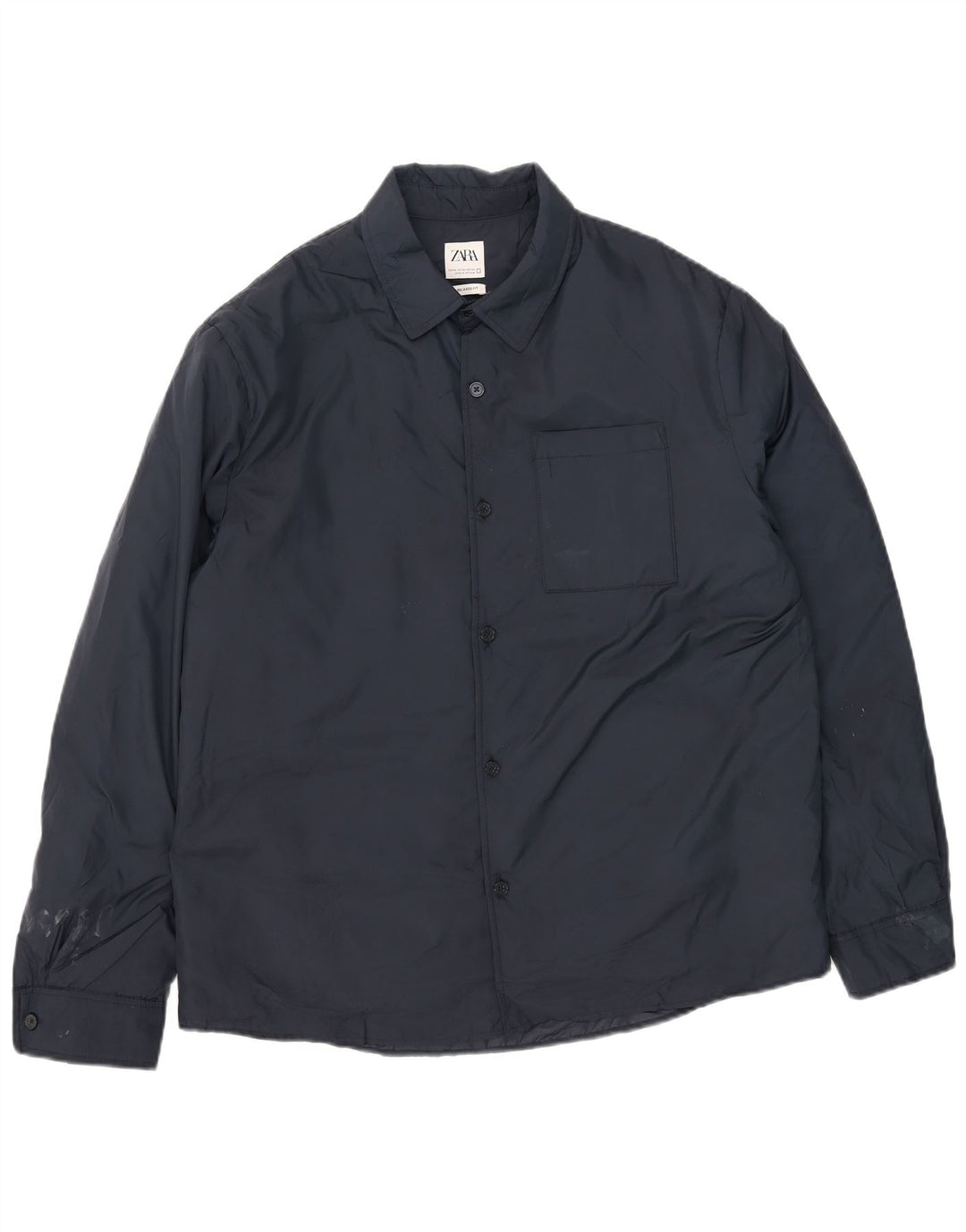 Zara Ανδρικό τζάκετ αντιανεμικό UK 42 XL Navy Blue Polyester