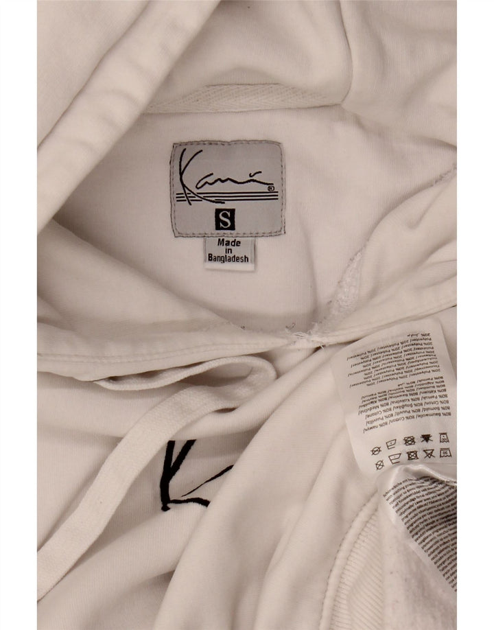 KARL KANI Ανδρικό γραφικό φούτερ με φούτερ, μικρό λευκό βαμβακερό