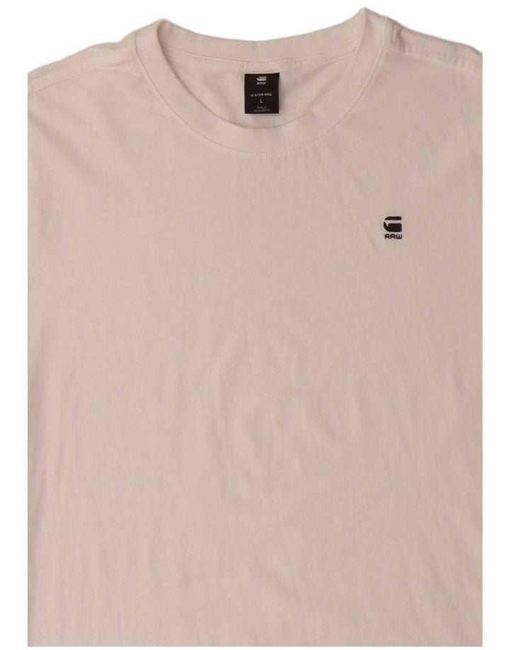 G-STAR Ανδρικό T-Shirt Top μεγάλο λευκό βαμβακερό