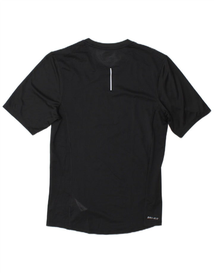 Ανδρικό μπλουζάκι για τρέξιμο Nike Dri Fit, μικρό μαύρο ριγέ πολυεστέρα