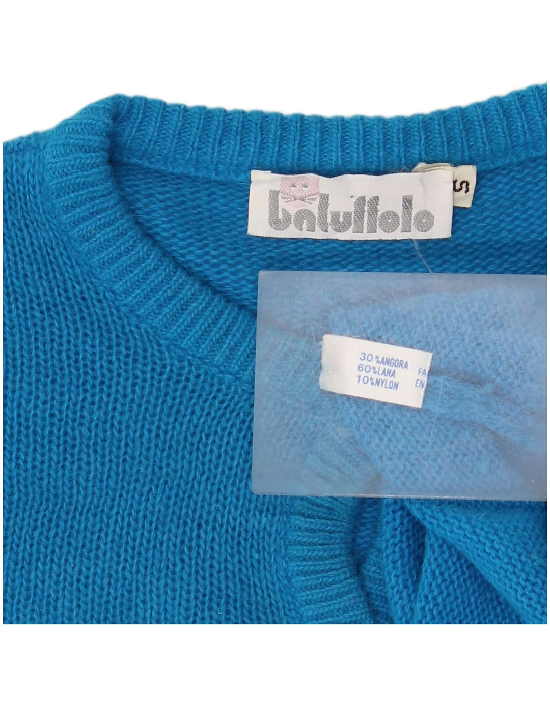 Batuffolo Γυναικείο Crop Ζακέτα πουλόβερ UK 10 Small Blue Angora