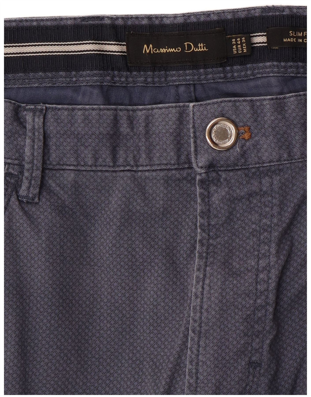 MASSIMO DUTTI Ανδρικό παντελόνι casual EU 44 Large W34 L33 Navy Blue Spotted