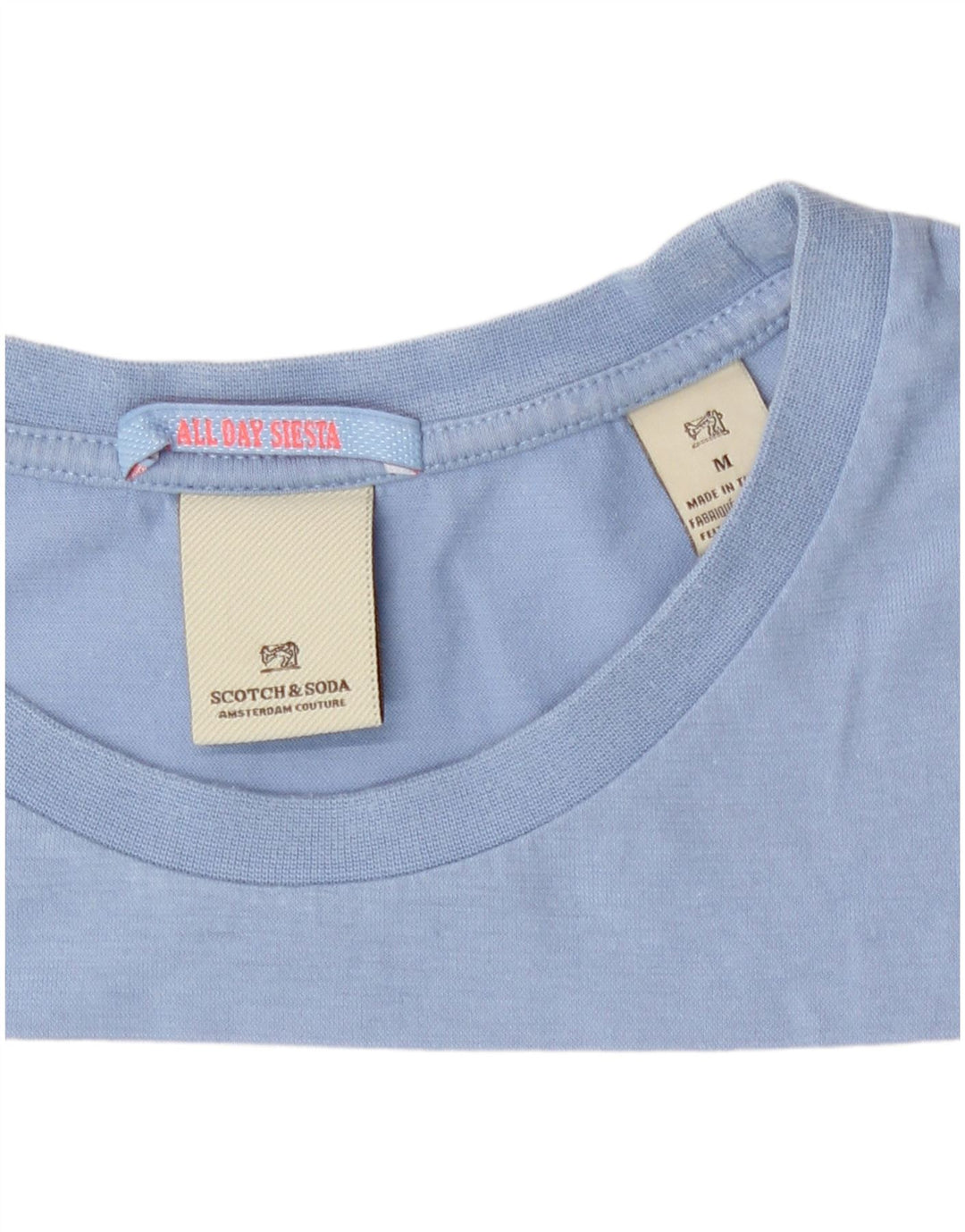 Ανδρικό T-Shirt Scotch & Soda Τοπ μεσαίου μπλε χρώματος βαμβακερό