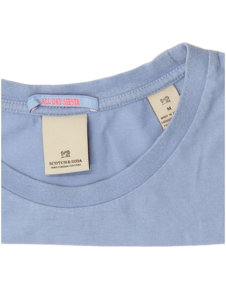 Ανδρικό T-Shirt Scotch & Soda Τοπ μεσαίου μπλε χρώματος βαμβακερό